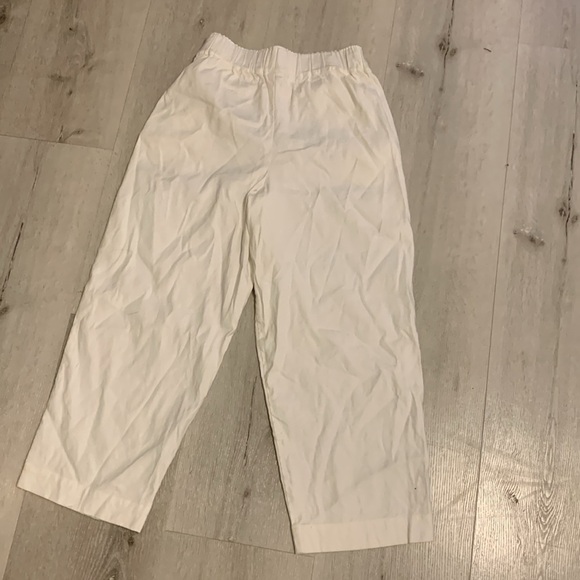 Jarbo‎ easy crop size 32 white elastic waist pockets pull on summer linen blend - Picture 12 of 14